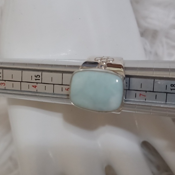 Jay King Mine Finds Silver Cushion Cut Larimar Ring NEW - Picture 9 of 10
